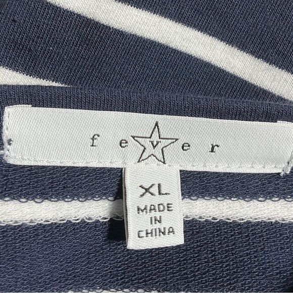 Black & White Striped Floral Embroidered Top XL - Picture 10 of 13